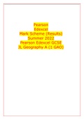 Pearson Edexcel Mark Scheme (Results) Summer 2022 Pearson Edexcel GCSE JL Geography A (1 GAO) Mark Scheme (Results) Summer 2022 Pearson Edexcel GCSE In Geography A (1GA0) Paper 03: Geographical Investigations: