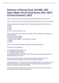 Science of Diving Final, SCUBA, SSI Open Water Diver Final Exam with 100% Correct Answers 2023
