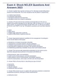Exam 4&colon; Shock NCLEX Questions And Answers 2023
