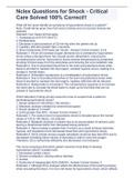 Nclex Questions for Shock - Critical Care Solved 100&percnt; Correct&excl;&excl;