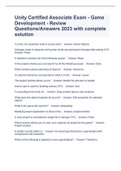 Unity Certified Associate Exam - Game Development - Review Questions&sol;Answers 2023 with complete solution