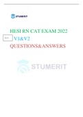 HESI RN CAT EXAM 2022 V1&V2 QUESTIONS&ANSWERS