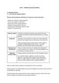 Finance and Accounting As Business Studies notes (Unit 5)