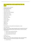 NEW GENERATION NCLEX QUESTIONS FOR 2023 EXAM