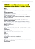 HSC 326 - exam 1 &lpar;practical&rpar; and exam 2 &lpar;written & practical stuff&rpar;&comma; Complete Solution