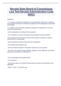 Nevada State Board of Cosmetology  Law Test Nevada Administrative Code  &lpar;NAC&rpar;