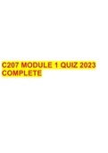 C207 MODULE 1 QUIZ 2023 COMPLETE