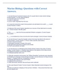 Marine Biology Questions with Correct Answers&period; 