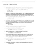 ACC 561 FINAL EXAM 2 QUESTIONS AND ANSWERS ALREADY GRADED A