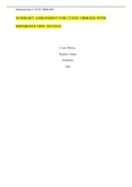SUMMARY ASSIGNMENT FOR CYSTIC FIBROSIS WITH REFERENCE NEW 2023&sol;2024