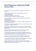 NHA Phlebotomy certification EXAM Correct 100&percnt;