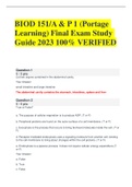 BIOD 151/A & P 1 (Portage Learning) Final Exam Study Guide 2023 100% VERIFIED 