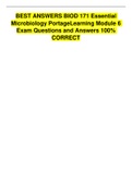 BEST ANSWERS BIOD 171 Essential Microbiology Portage Learning Module 6 Exam Questions and Answers 100% CORRECT 