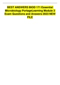 BEST ANSWERS BIOD 171 Essential Microbiology Portage Learning Module 3 Exam Questions and Answers 2023 NEW FILE 