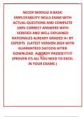 NCCER MODULE 8 BASIC EMPLOYABILITY SKILLS EXAM WITH ACTUAL QUESTIONS AND COMPLETE 100&percnt; CORRECT ANSWERS WITH VERIFIED AND WELL EXPLAINED  RATIONALES ALREADY GRADED A&plus; BY EXPERTS  &vert;LATEST VERSION 2024 WITH GUARANTEED SUCCESS AFTER DOWNLOAD  ALREADY PASSED&excl;&excl;