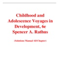 Childhood and Adolescence Voyages in Development, 6e Spencer A. Rathus (Solution Manual)