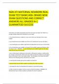 NGN ATI MATERNAL NEWBORN REAL EXAM TEST BANK&vert;400&plus; BRAND NEW EXAM QUESTIONS AND CORRECT ANSWERS ALL GRADED A&plus;&vert; GUARANTEED SUCCESS