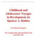 Childhood and Adolescence Voyages in Development, 6e Spencer A. Rathus (Test Bank)