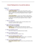 Critical thinking midterm study guide 