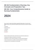 NR 224 Fundamentals of Nursing&colon; Key Concepts and Preparation Tips NR 224&colon; Your Comprehensive Guide to Nursing Fundamentals  2024 