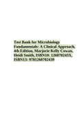 Test Bank for Microbiology Fundamentals: A Clinical Approach, 4th Edition, Marjorie Kelly Cowan, Heidi Smith, ISBN10: 126070243X, ISBN13: 9781260702439