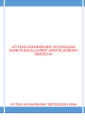 ATI TEAS 6 EXAM REVIEW TEST2023/2024 EXAM FILES(V2) (LATEST UPDATE) ALREADY GRADED A+