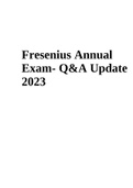 Fresenius Annual Exam- Questions and Answers Update 2023 