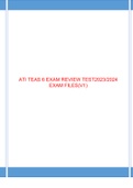 ATI TEAS 6 EXAM REVIEW TEST2023/2024 EXAM FILES(V1) (Latest Update) Already Graded A+
