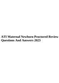 ATI Maternal Newborn Proctored Review Questions And Answers 2023