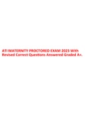 ATI MATERNITY PROCTORED EXAM 2023 With Revised Correct Questions Answered Graded A+.