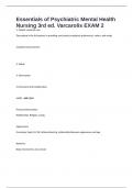 Essentials of Psychiatric Mental Health Nursing 3rd ed&period; Varcarolis EXAM 2 &period; Questions And Verified Answers 