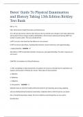 Bates' Guide To Physical Examination and History Taking 13th Edition Bickley Test Bank