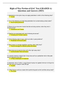 Right of Way Portion of QAC Test &lpar;GRADED A&rpar; Questions and Answers &lpar;2023&rpar;
