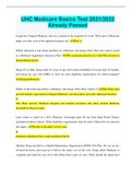 UHC Medicare Basics Test 2021&sol;2022 Already Passed&period; Rated A Document Content and Description Below