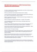 NUR 2092 Health Assessment &vert; LATEST Final Exam Review &lpar;Questions and verified Answers&rpar;