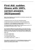 First Aid sudden illness with 100- correct answers 2025&lpar;passed&rpar;&period;