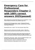 Emergency Care for Professional Responders Chapter 2 with 100- correct answers 2025&lpar;passed&rpar;&period;