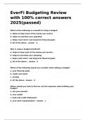 EverFi Budgeting Review with 100- correct answers 2025&lpar;passed&rpar;&period;