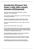 Residential Wireman Test Exam 1 with 100- correct answers 2025&lpar;passed&rpar;&period;