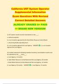 California UST System Operator  Supplemental Information   Exam Questions With Revised   Correct Detailed Answers   &vert;ALREADY GRADED A&plus; PASS   >> BRAND NEW VERSION&excl; 