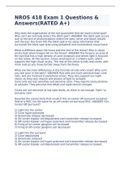 NROS 418 Exam 1 Questions & Answers&lpar;RATED A&plus;&rpar;