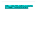 NR 511 &sol; NR511 FINAL EXAM 2 with VERIFIED QUESTIONS & ANSWERS LATEST 2023&period;