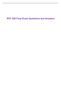 PSY 550 Final Exam Questions and Answers