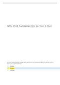 NURS 3501 Fundamentals Section 1 Quiz / NURS3501 Fundamentals Section 1 Quiz, Walden University