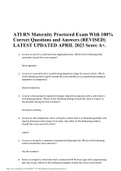 ATI RN Maternity Proctored Exam With 100% Correct Questions and Answers (REVISED) LATEST UPDATED APRIL 2023 Score A+.