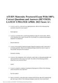 ATI RN Maternity Proctored Exam With 100&percnt; Correct Questions and Answers &lpar;REVISED&rpar; LATEST UPDATED APRIL 2023 Score A&plus;&period;