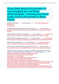 Texas State Board of Examiners of  Psychologists Act and Rules  (Psychologists' Licensing Act) Study  Guide Used by Examiners to Make Exams