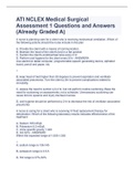 ATI NCLEX Medical Surgical Assessment 1 Questions and Answers  (Already Graded A)