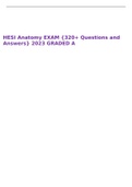 HESI Anatomy EXAM &lbrace;320&plus; Questions and Answers&rcub; 2023 GRADED A