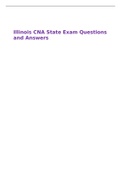 Illinois CNA State Exam Questions and Answers